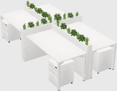 Rectangular shared desk
