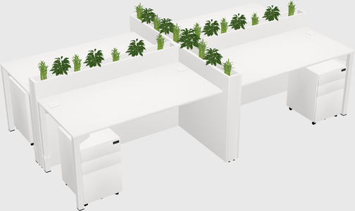 Rectangular shared desk