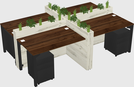 Rectangular shared desk