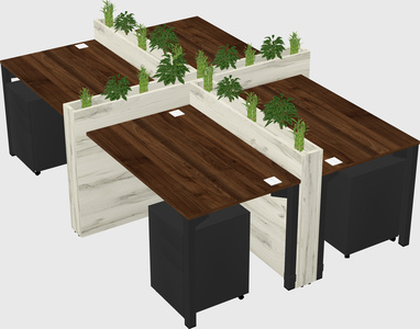 Rectangular shared desk