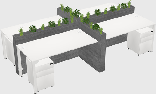 Rectangular shared desk