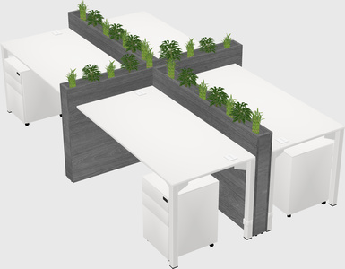 Rectangular shared desk