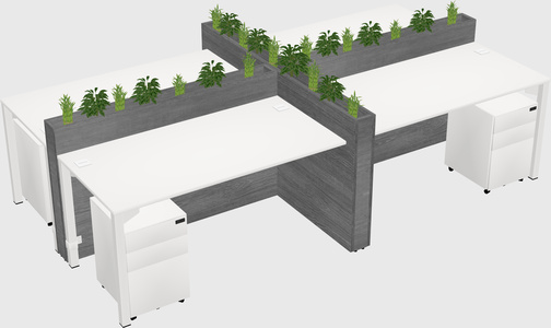 Rectangular shared desk