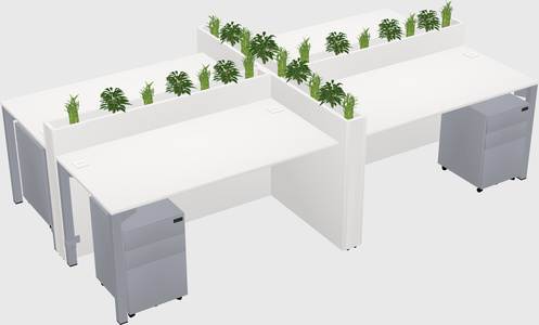 Rectangular shared desk