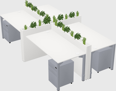 Rectangular shared desk