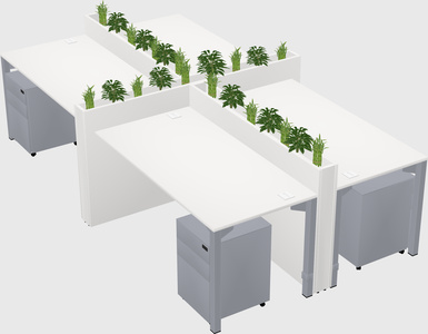 Rectangular shared desk
