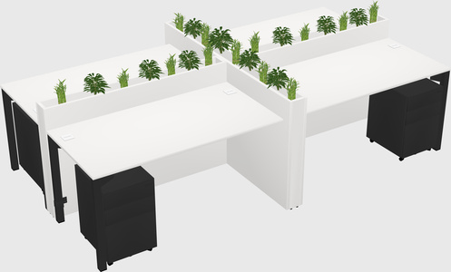Rectangular shared desk
