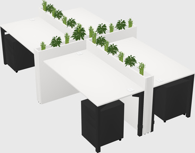 Rectangular shared desk