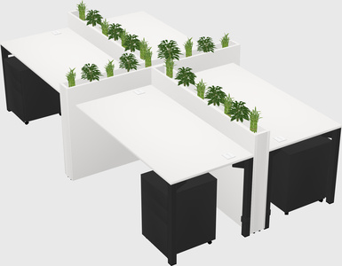 Rectangular shared desk