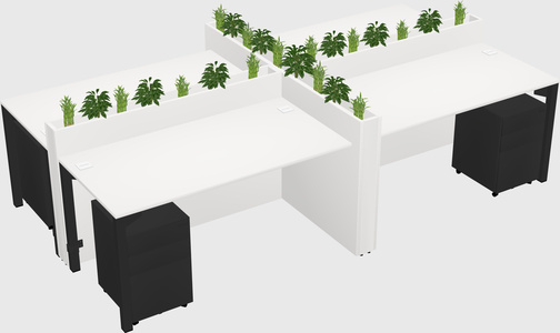 Rectangular shared desk