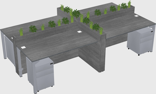 Rectangular shared desk