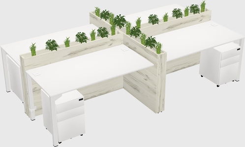 Rectangular shared desk