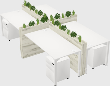 Rectangular shared desk