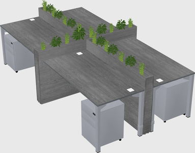 Rectangular shared desk