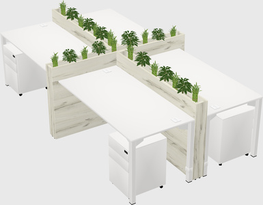 Rectangular shared desk