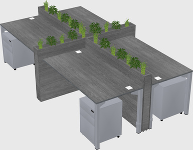 Rectangular shared desk
