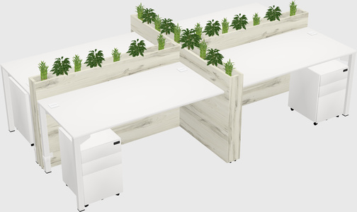 Rectangular shared desk