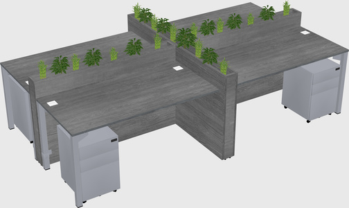 Rectangular shared desk