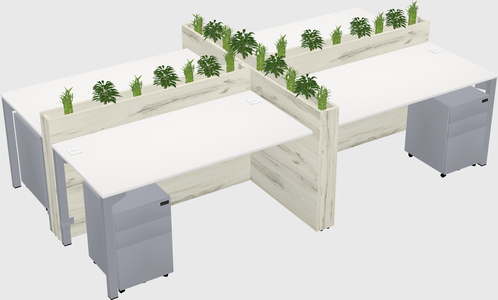 Rectangular shared desk