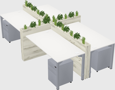 Rectangular shared desk