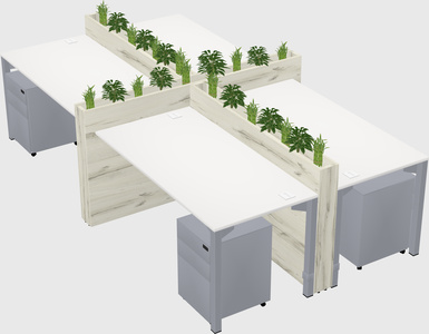 Rectangular shared desk