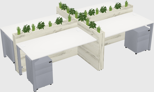 Rectangular shared desk