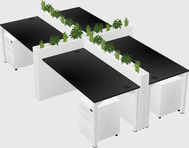 Rectangular shared desk