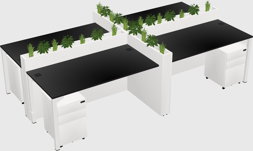 Rectangular shared desk