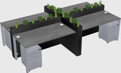 Rectangular shared desk