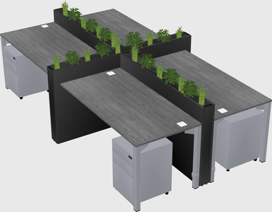 Rectangular shared desk