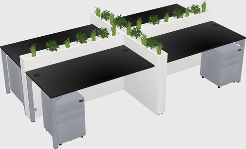 Rectangular shared desk