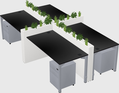 Rectangular shared desk