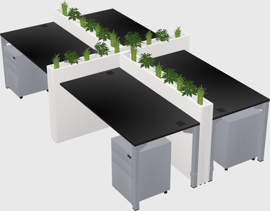 Rectangular shared desk