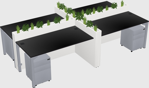 Rectangular shared desk