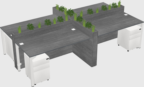 Rectangular shared desk