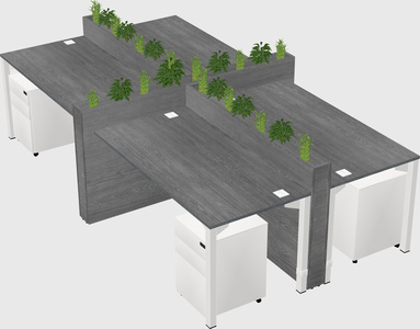 Rectangular shared desk