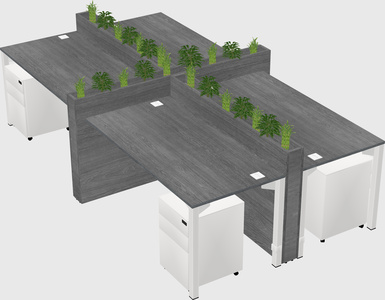 Rectangular shared desk