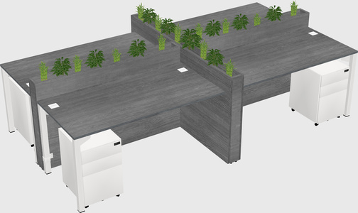 Rectangular shared desk