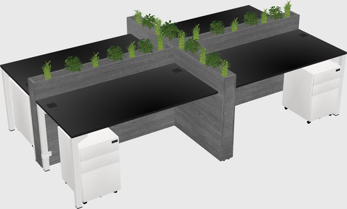 Rectangular shared desk