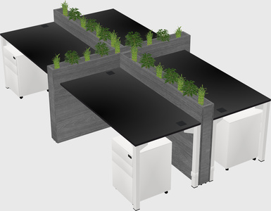Rectangular shared desk