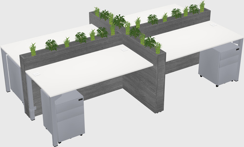 Rectangular shared desk