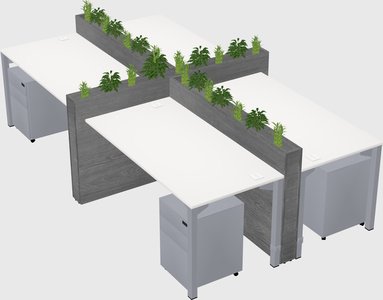 Rectangular shared desk