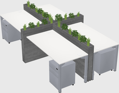 Rectangular shared desk