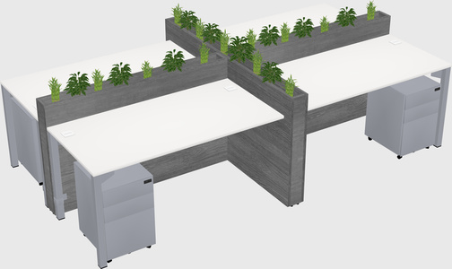 Rectangular shared desk