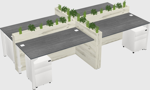 Rectangular shared desk