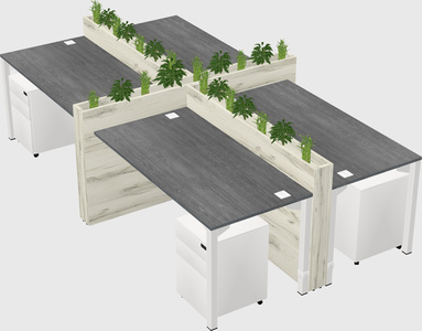 Rectangular shared desk