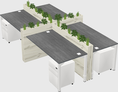 Rectangular shared desk