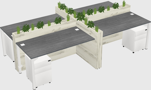 Rectangular shared desk