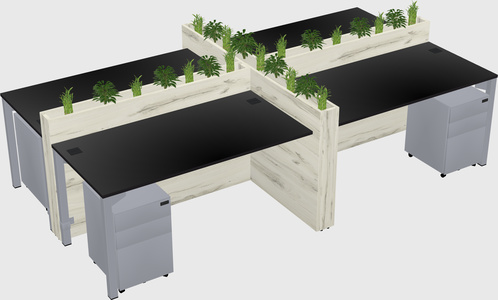 Rectangular shared desk