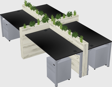Rectangular shared desk